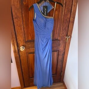 Elegant Blue Evening Gown / Prom Dress LaFemme Fashion SIZE 2 with zipper